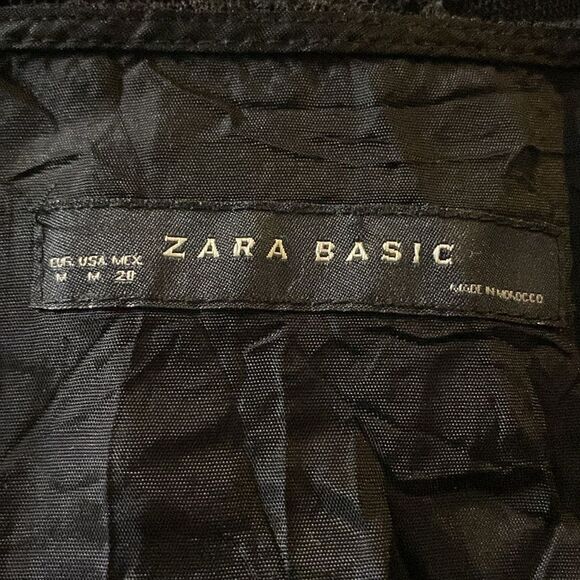 Zara Basic Wm’s Med Black Floral Lace 5 Tiered Ruffle Sleeveless Side Zip Dress - Picture 5 of 5